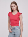 Remera Cetine Rojo Coral