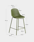 Taburete exterior Quinby verde 65 cm
