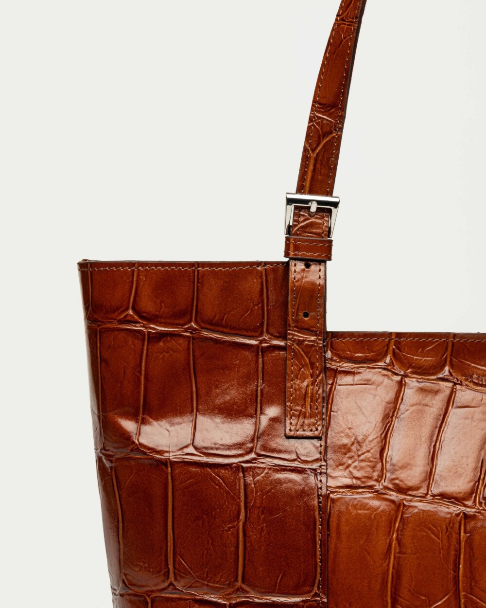 Bolso The Icon en cuero grabado big croco Cuoio