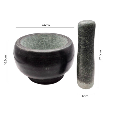 Set Mortero Y Machacador Granito Gigante 24x16.5cm Set Mortero Y Machacador Granito Gigante 24x16.5cm