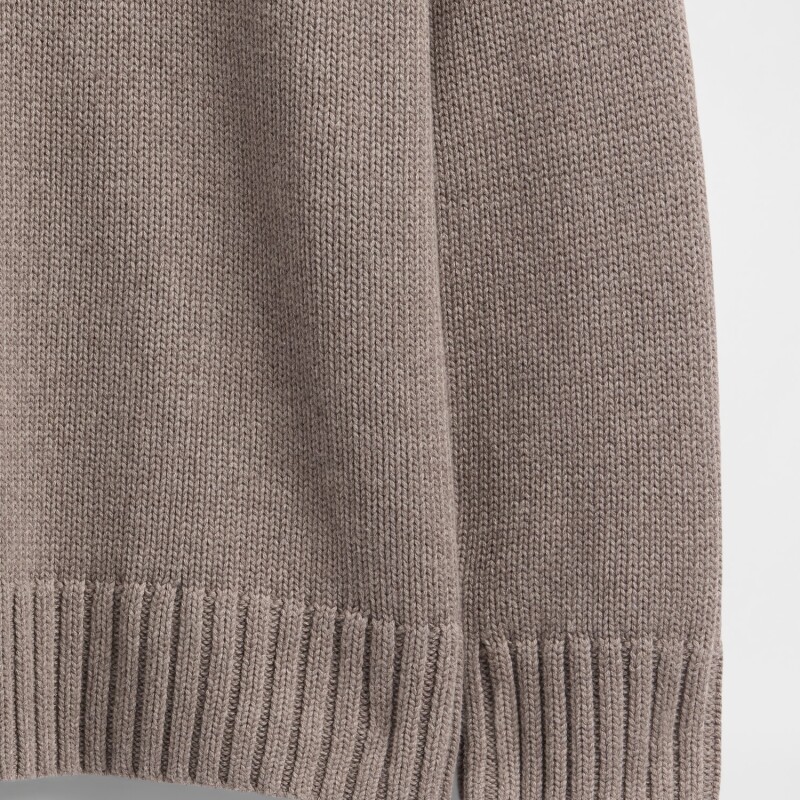 COTTON OS BF CREW PO TOASTED ALMOND HTHR