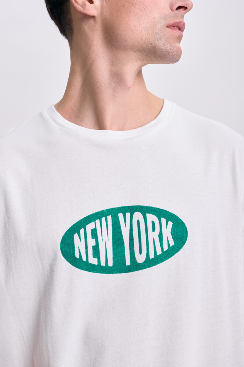 Remera oversize New York Blanco