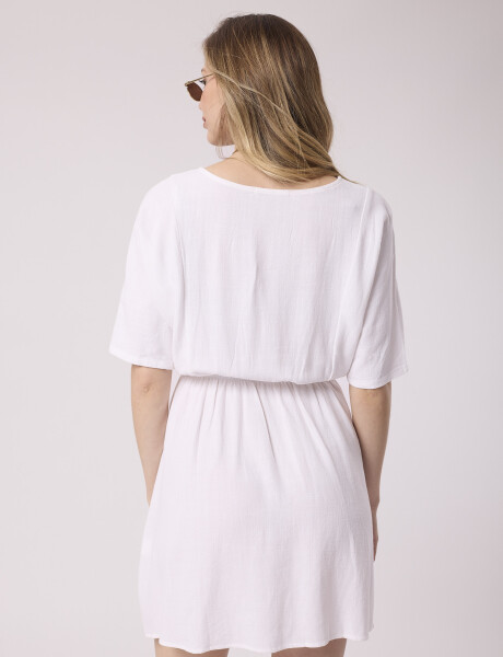 Vestido corto liso blanco