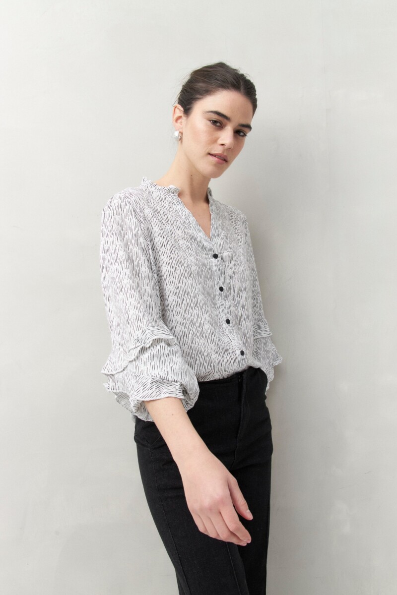 CAMISA ZEPHYR Negro/Blanco