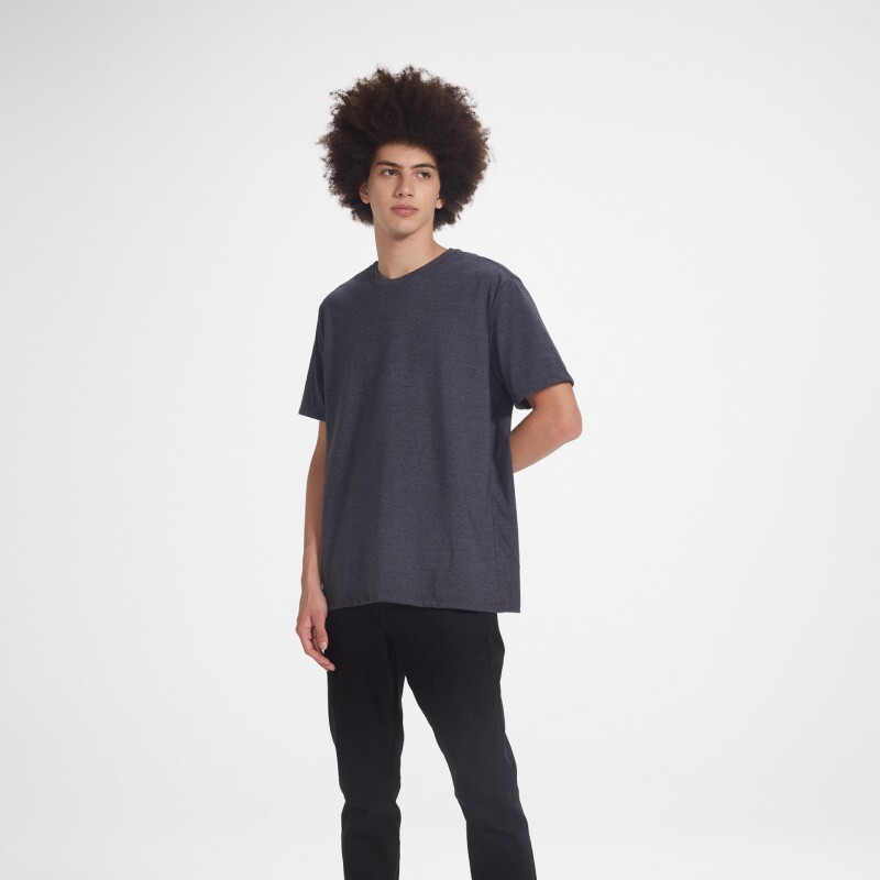 CAMISETA MM MASC PRETO MESCLA