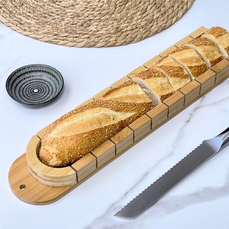 Tabla para Cortar Pan Baguette en Madera Bambú 52cm x 10cm x 4,5 cm Tabla para Cortar Pan Baguette en Madera Bambú 52cm x 10cm x 4,5 cm