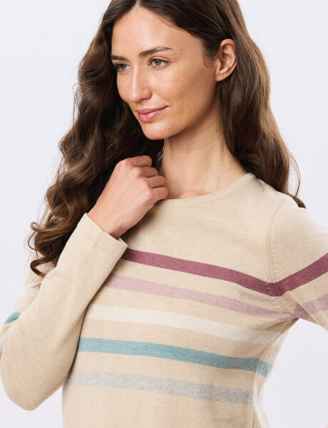 BUZO TEJIDO RAYADO Beige