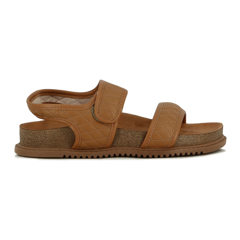 Beira Rio Sandalia Dos Tiras Con Velcro Camel