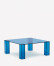 Mesa auxiliar Adularia de cristal templado azul 85 x 85 cm