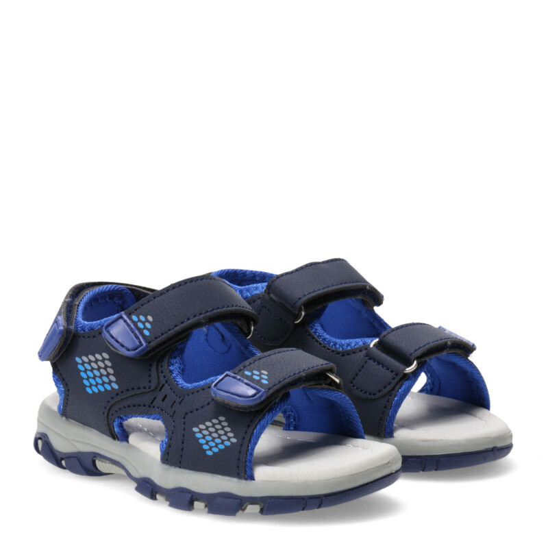 Sandalia de Niños Croco Kids ALEX con combinacion de matriales y velcro Azul Marino