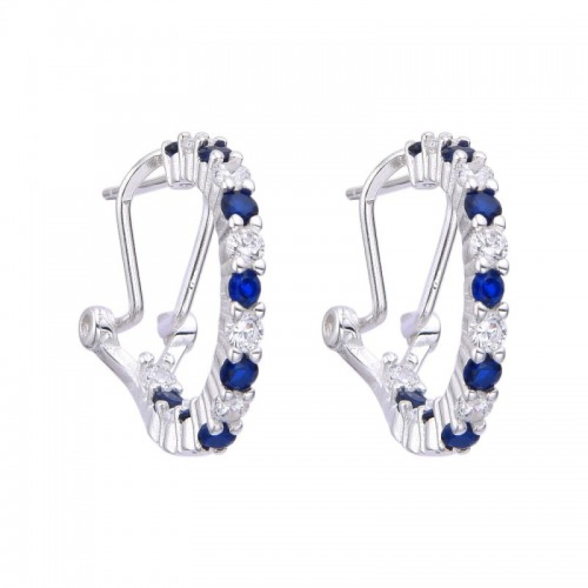 Par de aros de plata 925 con circonias. 