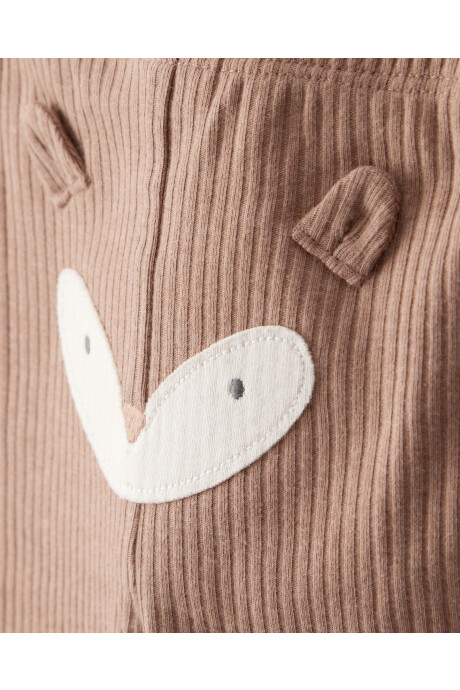 Set tres piezas de algodón, pantalón y dos bodies, diseño zorro Sin color