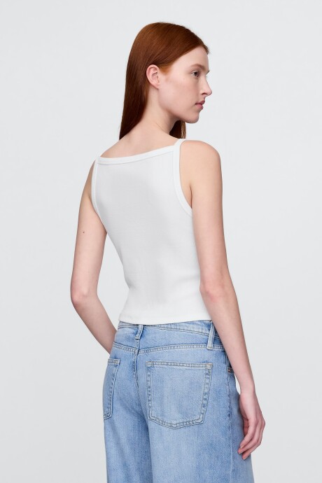 Musculosa Algodón Rib Mujer Fresh White