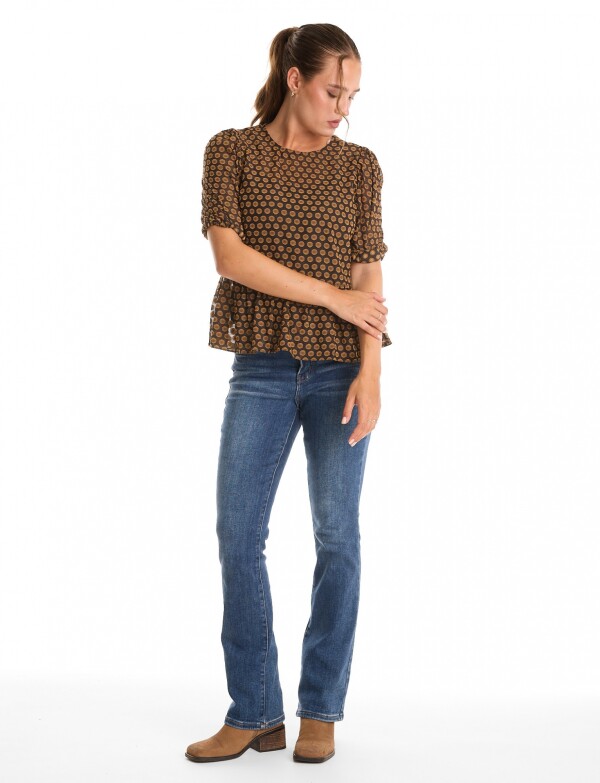 Blusa Peplum NEGRO/MULTI