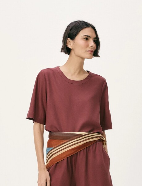 BLUSA MANGA CORTA DE LINO BLUSA FEM