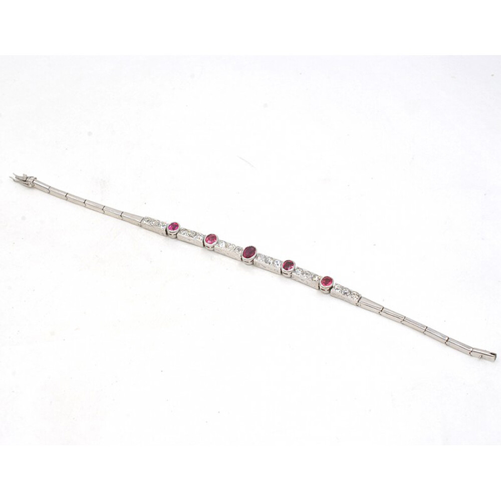 Pulsera Oro 18K, Brillantes Y Rubies Pulsera Oro 18K, Brillantes Y Rubies