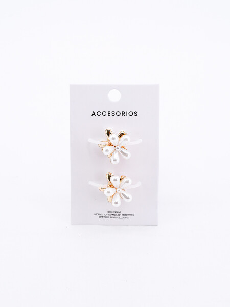 BROCHE FLOR PACK X 2 BLANCO
