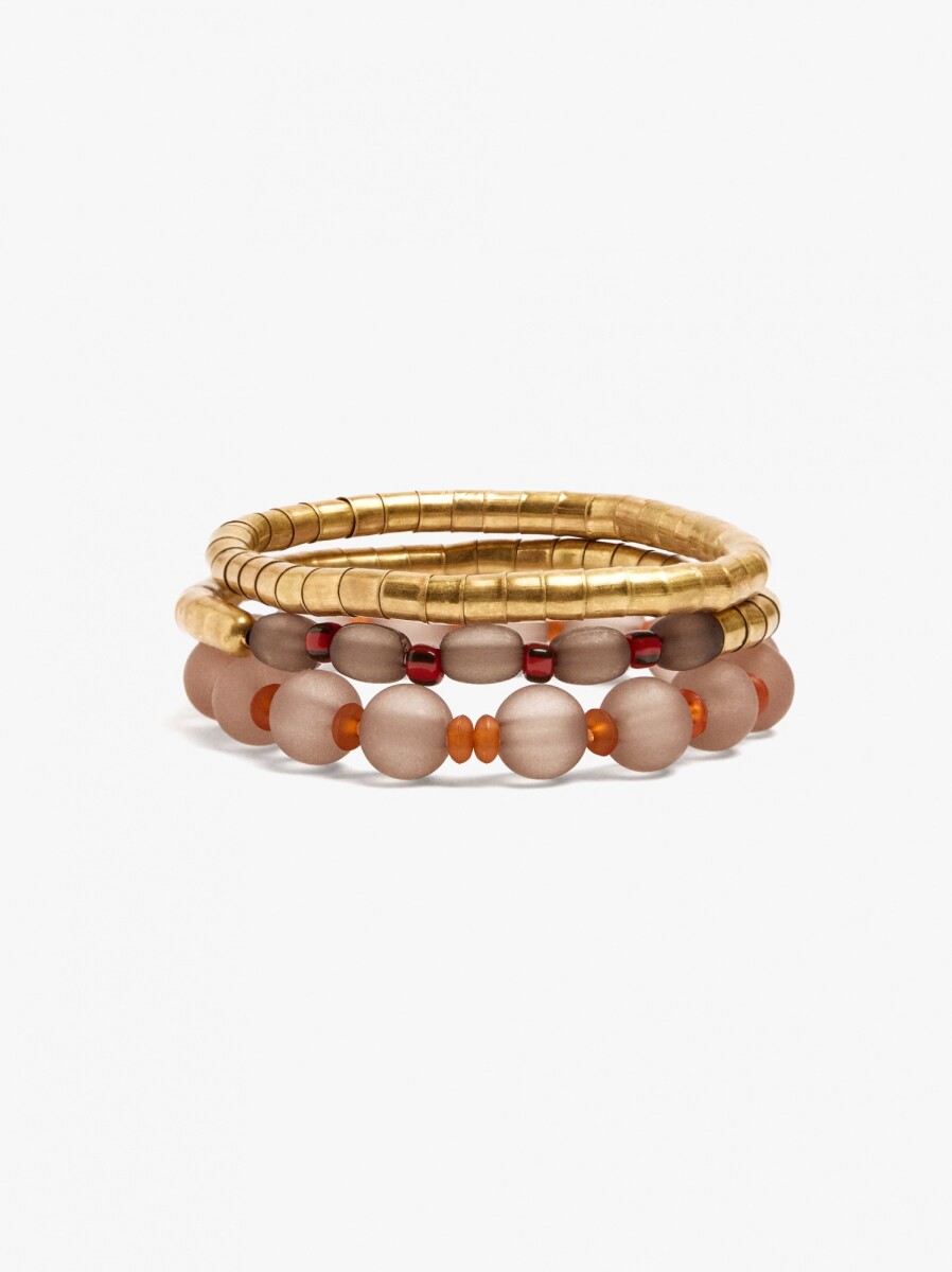 Set De Pulseras Con Cuentas - multicolor 