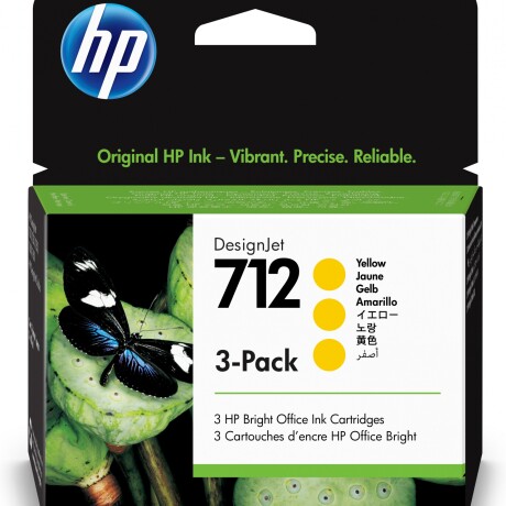 HP 3ED79A 712 3*PACK AMARILLO T210/230/250/630/650 UK 5922