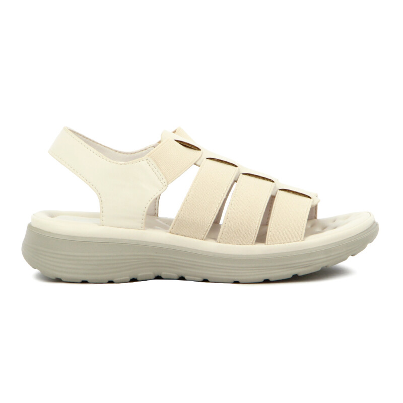 Sandalias Mujer Wonder Confort Tres Tiras Beige
