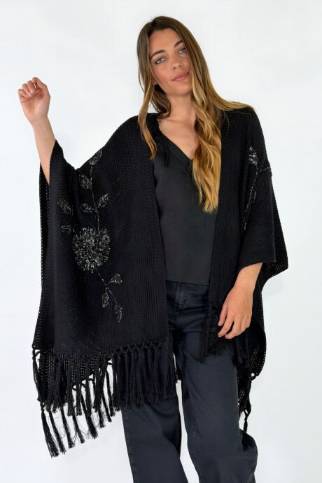 RUANA ARRAIAL Negro Con Lurex