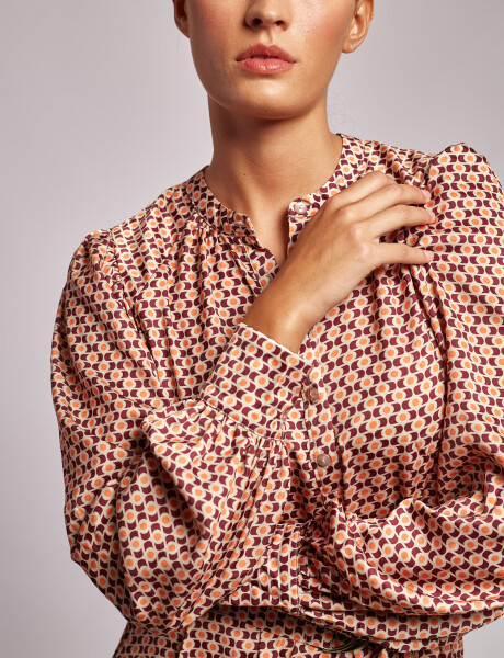 Vestido midi satinado chocolate