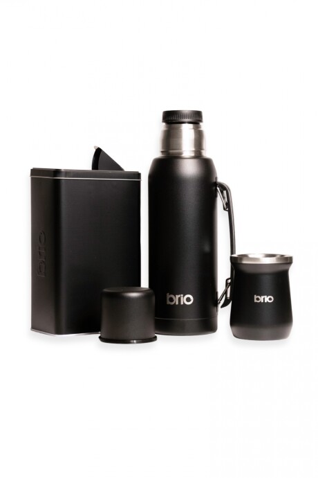 Set termo 1lt + mate clásico + yerbera 800gr Negro