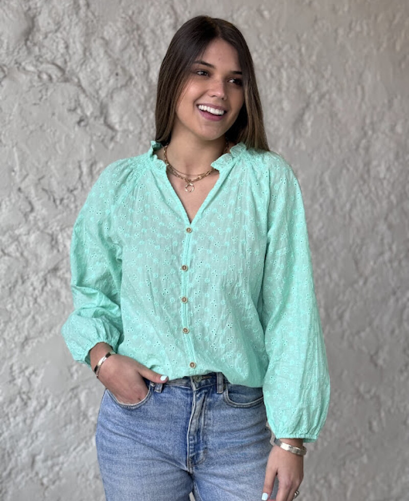 Camisa Juana verde agua