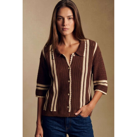 Camisa Rayada Crochet Chocolate