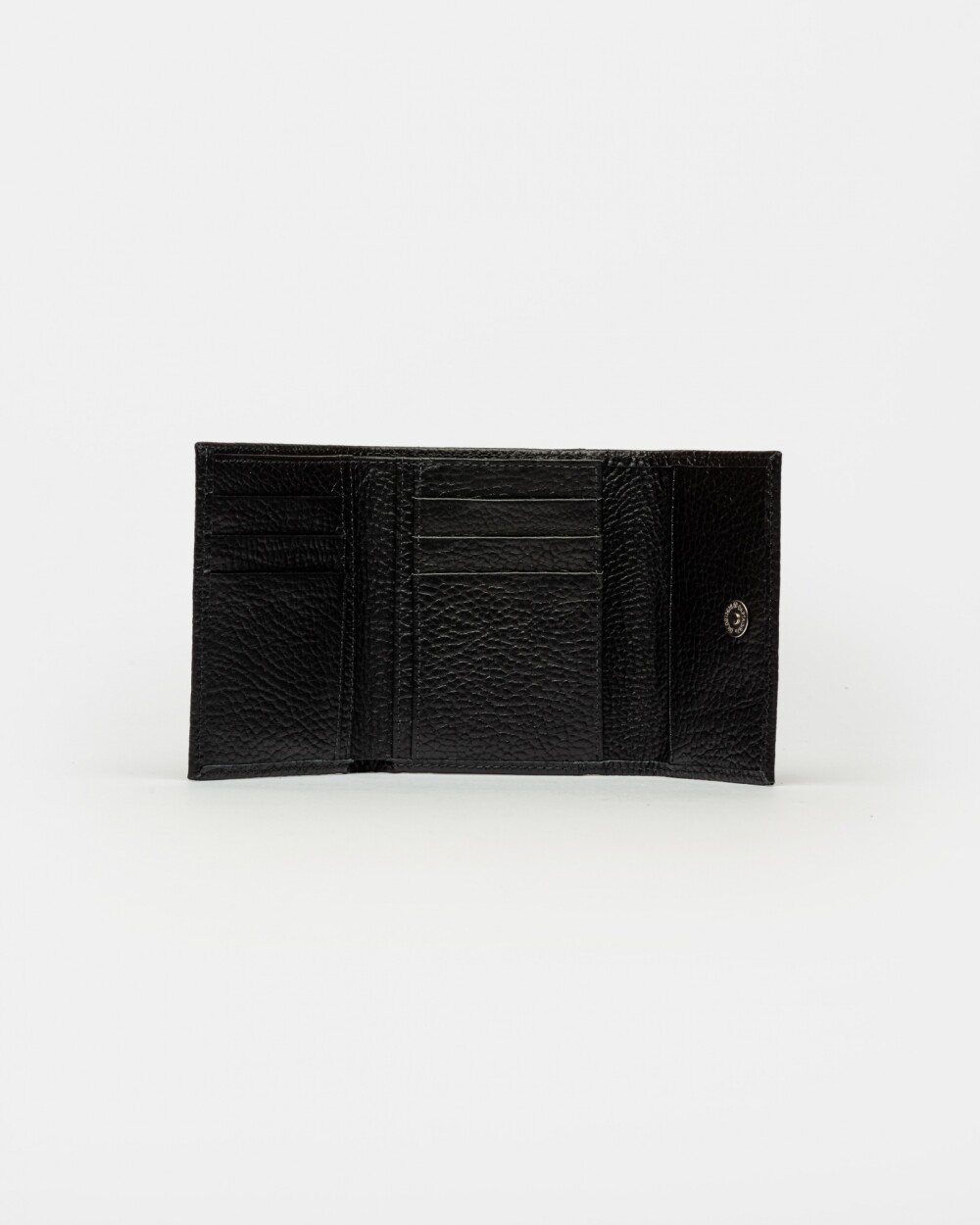 Billetera Ginger En Cuero Graneado Negro