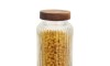 Recipiente vidrio labrado - Tapa de Madera 1.5l Recipiente vidrio labrado - Tapa de Madera 1.5l