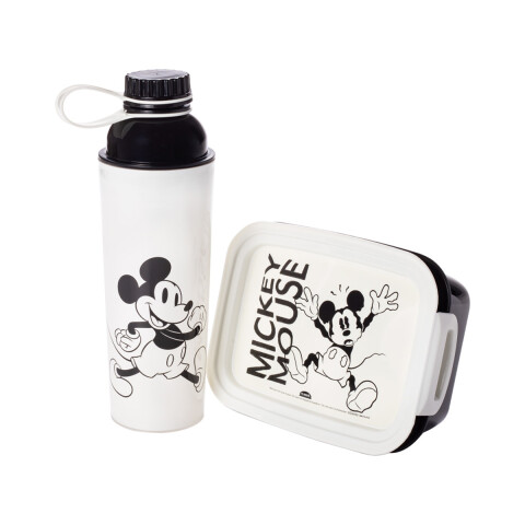 Set x 2 Pote 850 ml y Botella 660 ml Mickey BLANCO