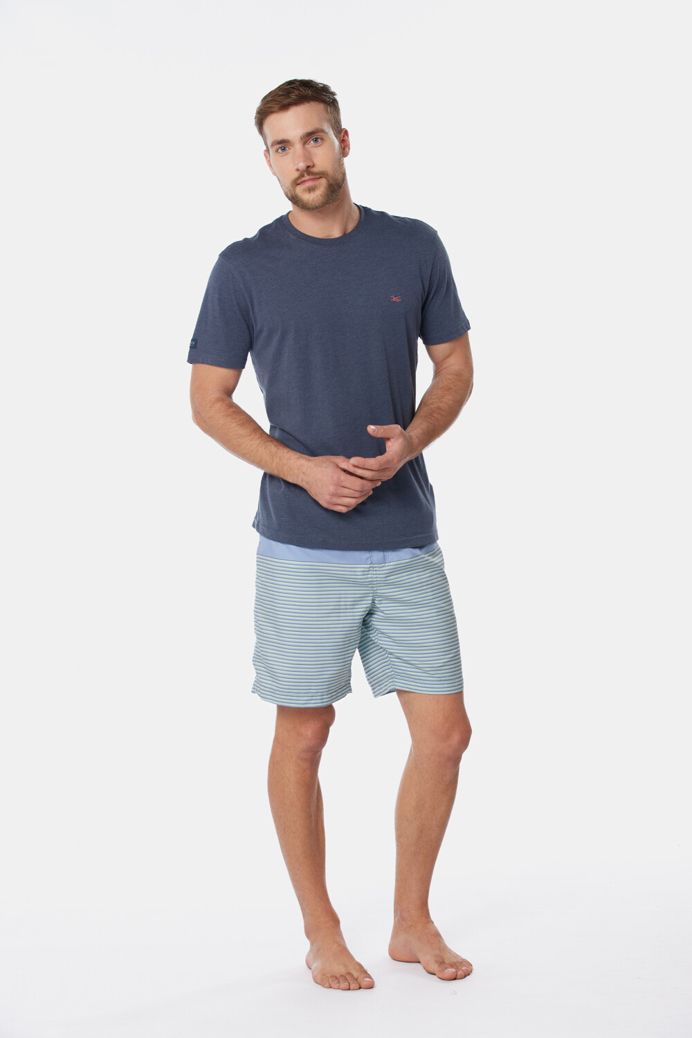 SHORT DE BAÑO RAYADO Azul