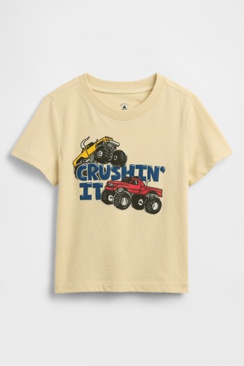 Remera Logo Gap Toddler Niño Light Cream