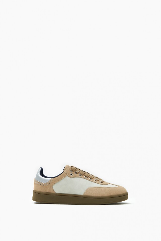 Zapatilla combinada beige
