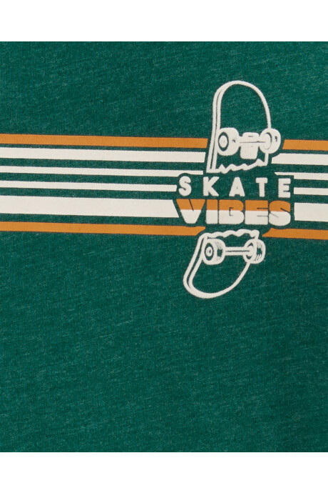 Remera de algodón, manga larga, estampa skate Sin color