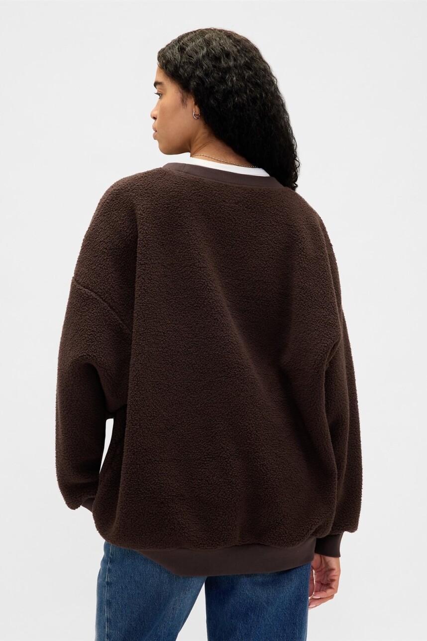 Buzo Corderito Logo Gap Mujer Terra Brown V2