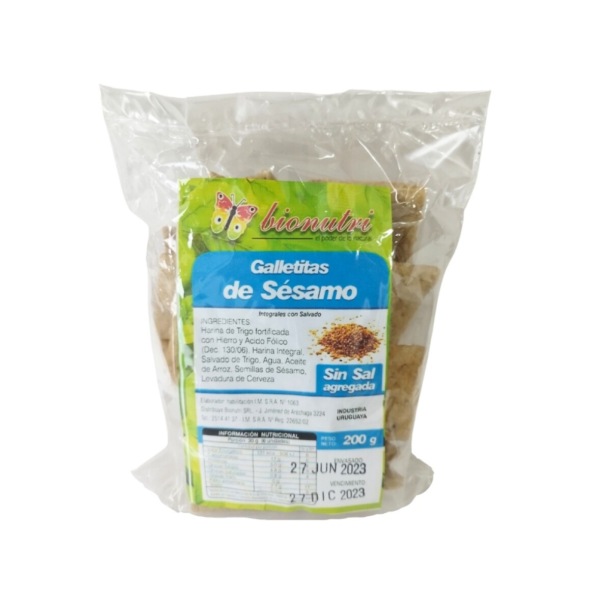Galletas De Sésamo Sin Sal Bionutri 