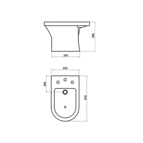 Bidet Blanco Brillo Ferrum 3 Agujeros 000