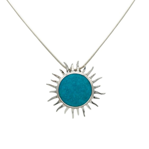 Dije Colgante Sol-Plata 925-Turquesa-CP3816 conpiedra