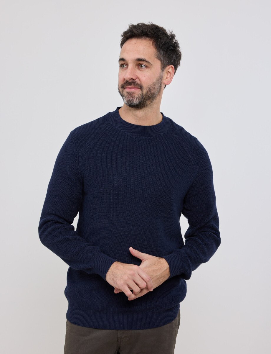 470657 SWEATER HARRINGTON LABEL Azul Oscuro