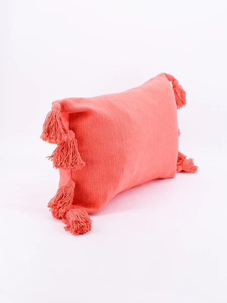 FUNDA DE ALMOHADON BORLAS CORAL