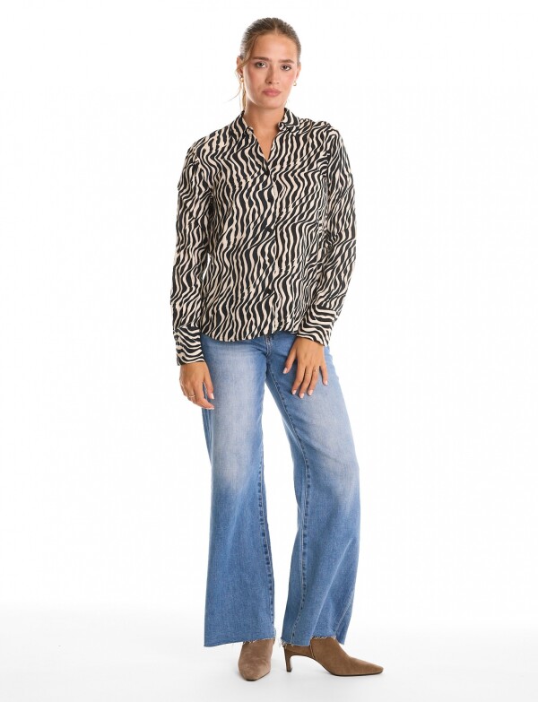 Camisa Print NEGRO/BEIGE