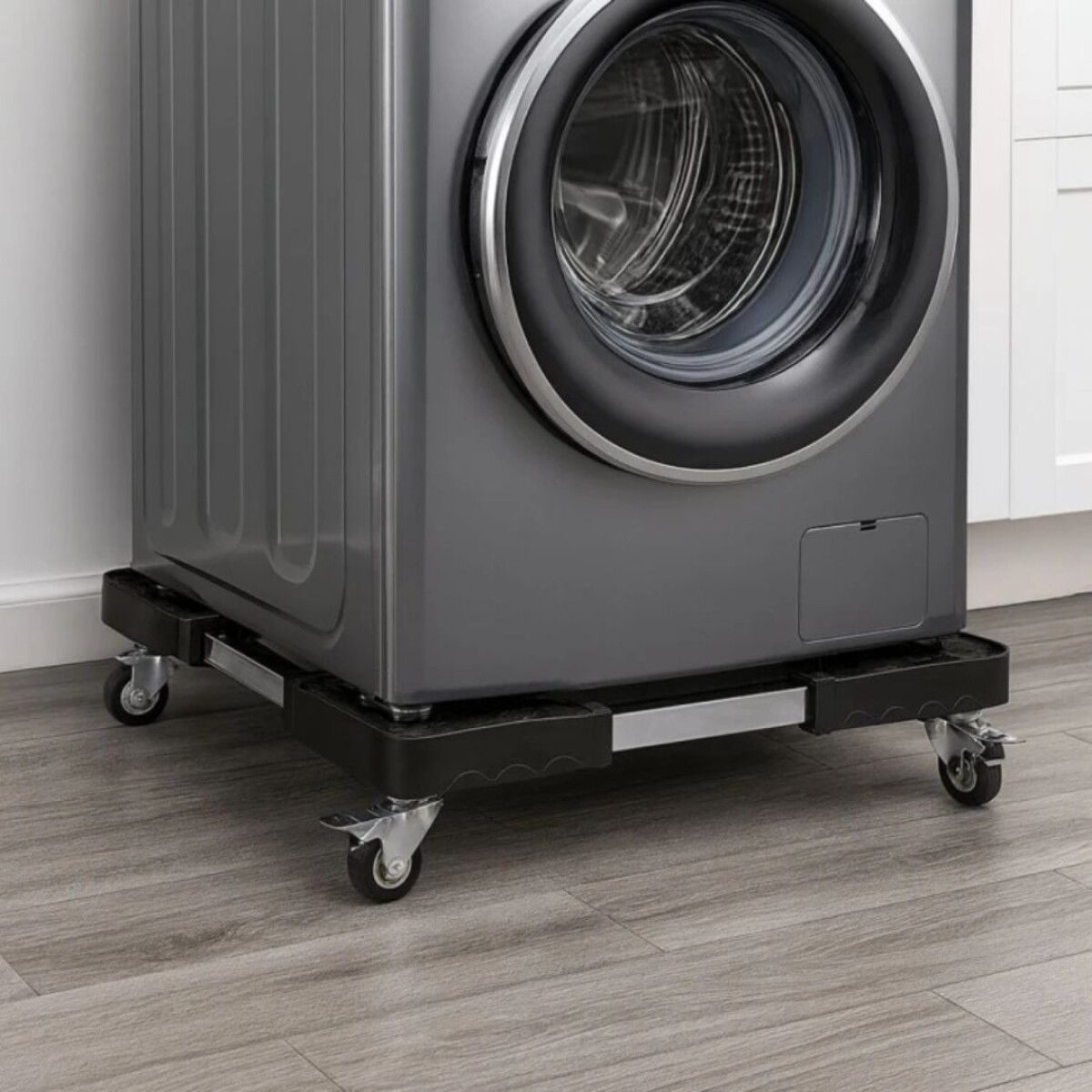 BASE SOPORTE CON RUEDAS PARA ELECTRODOMESTICOS AJUSTABLE - NEGRO 