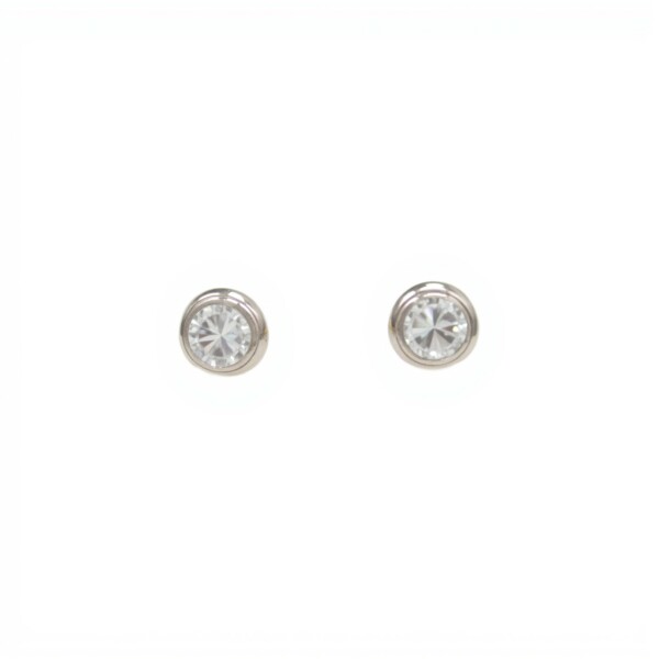 Caravanas Punto de Luz-Plata 925-Piedra Zirconia-CA3044 conpiedra