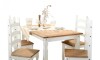 Juego De Comedor 4 Sillas Madera Maciza Blanco - Corona Juego De Comedor 4 Sillas Madera Maciza Blanco - Corona