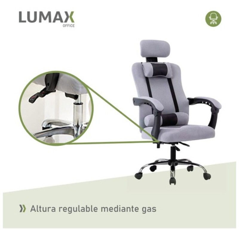 Silla Ejecutiva Lumax Wynn Ergonómica Con Asiento Respaldo Y Reposabrazos Acolchados Gris