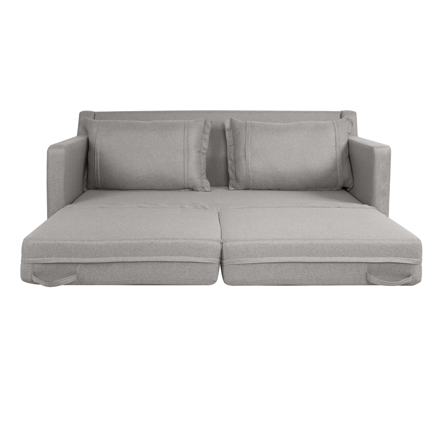 sofá cama confort de tela color gris