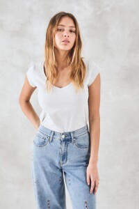 Remera Algodón Elastano Gris Melange