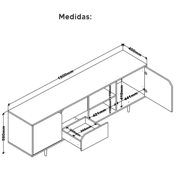 Rack Tv Tebas Rk203382bl Combinado 75 RACK TV TEBAS COMBINADO